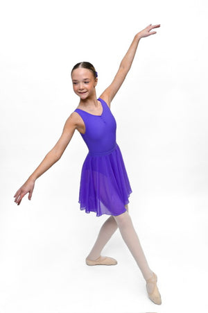 Total Dance Studio Wear Juliana Mesh Circle Knee Length Skirt - Girls Ballet Circle skirt - Back
