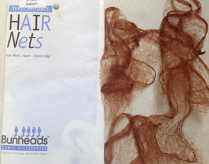 Bunheads Hair Nets Auburn - 3 Pack Fine Mesh Bun Nets - Close-up