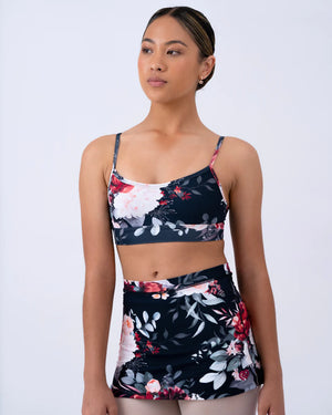 Claudia Dean Cindy Scoop Neck Adjustable Straps Crop Child & Adult - Mistletoe Print - Dance Crop top