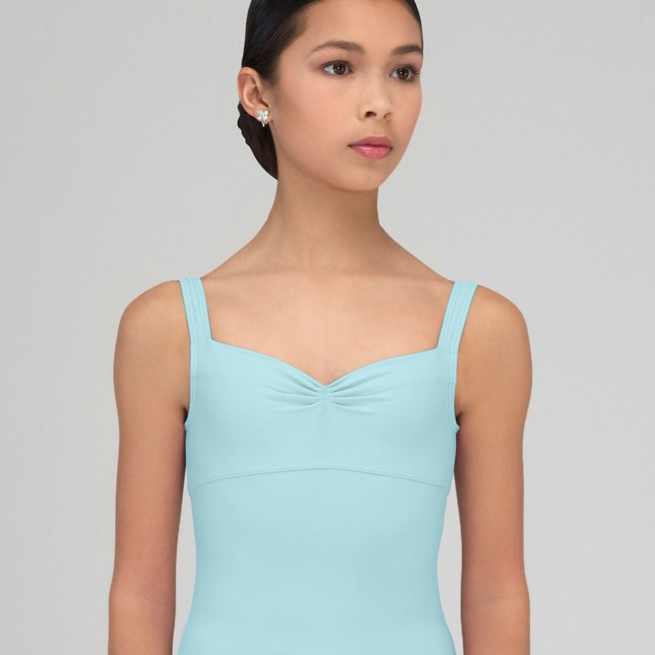 Galate Microfiber Pinch Front Tank Leotard Child & Adult - Pacific