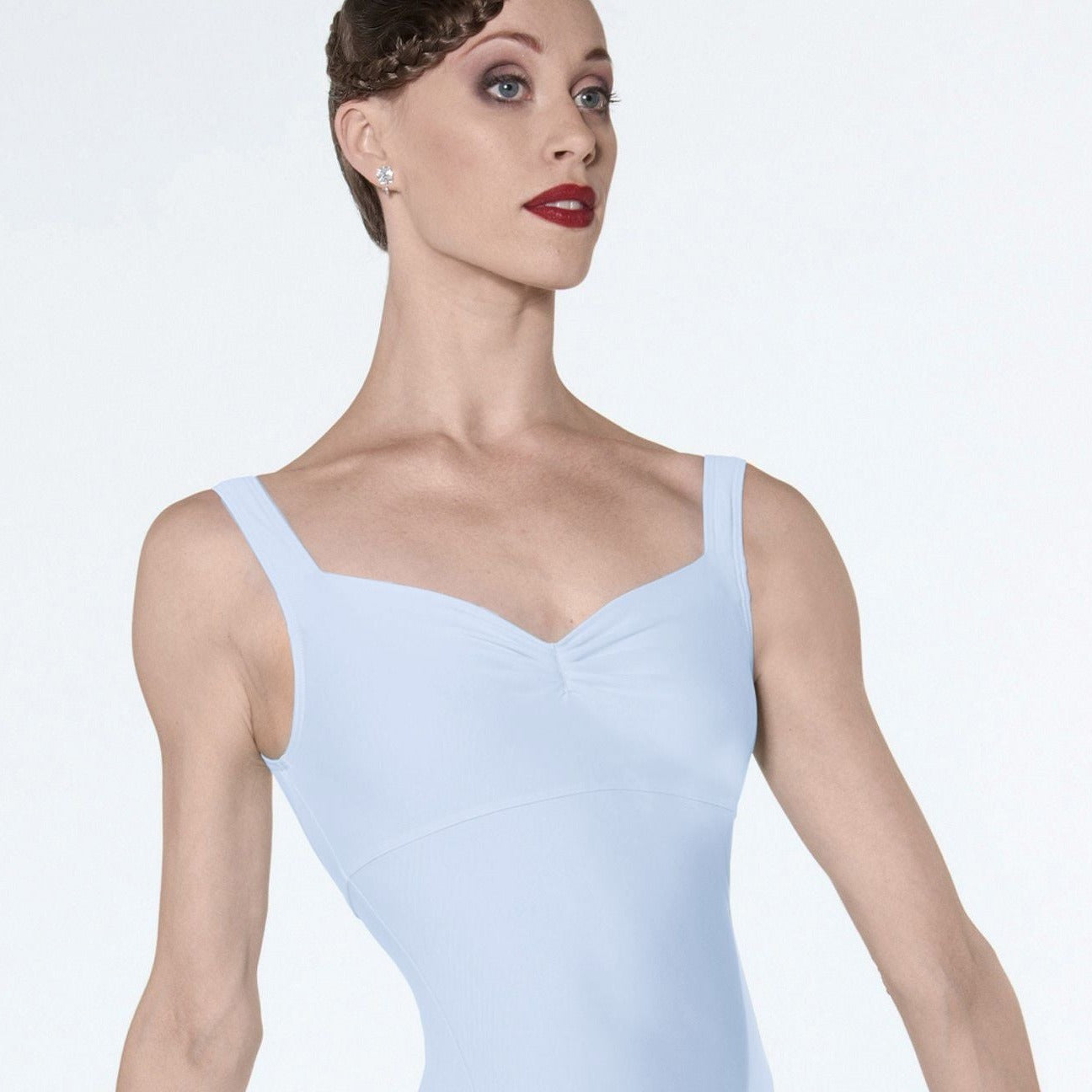 Galate Microfiber Pinch Front Tank Leotard Child & Adult - Sky