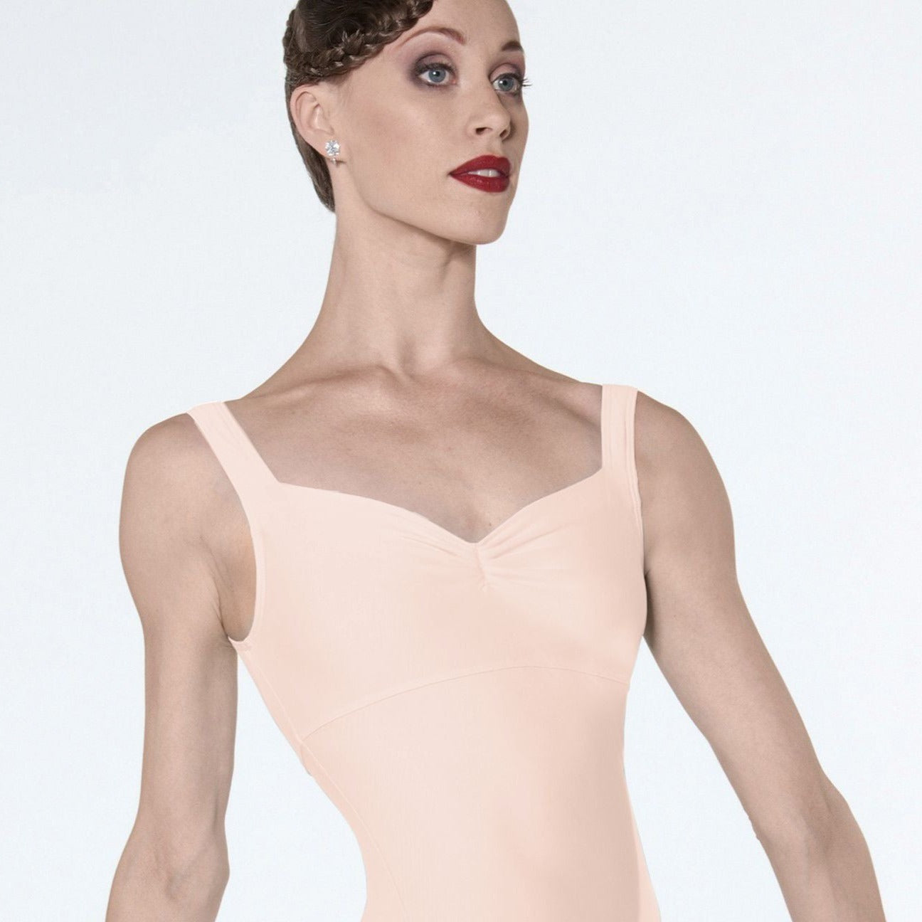 Galate Microfiber Pinch Front Tank Leotard Child & Adult - Peach