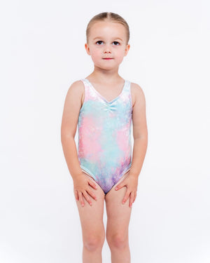 Pink Lemon Dancewear Lani Gathered Front Velvet Leotard - Leotards