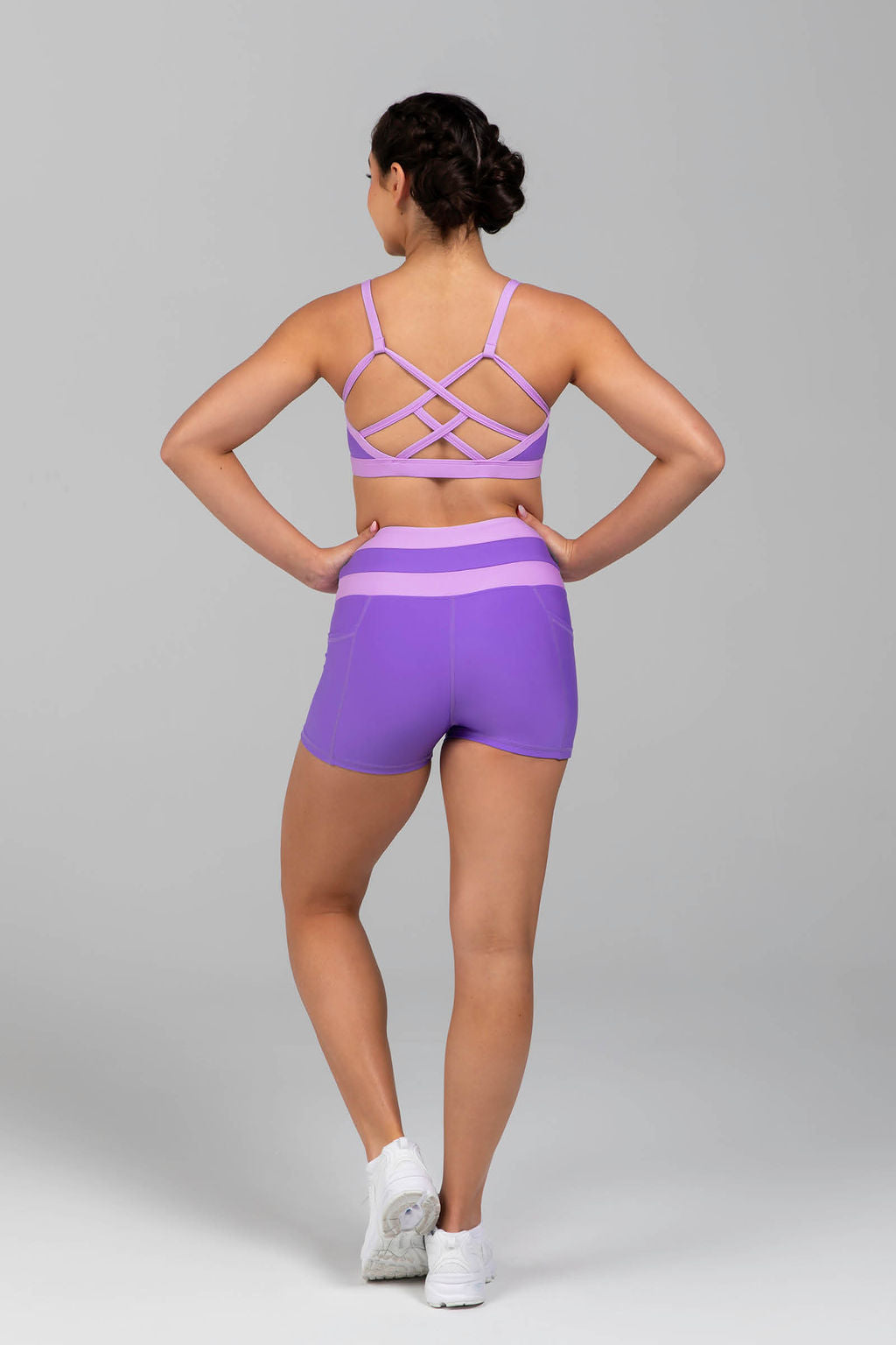 Happiness Thin Strap Criss-Cross Crop Top Girls - Lilac