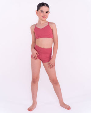 Pink Lemon Dancewear Ribbed Comfy Shorts - High-Waisted Dance & Activewear