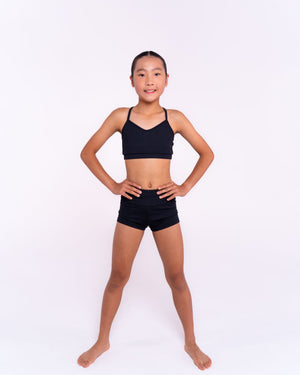 Pink Lemon Dancewear Ribbed Comfy Shorts - High-Waisted Dance & Activewear - Side