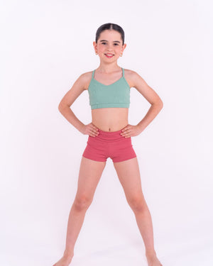 Pink Lemon Dancewear Ribbed Comfy Shorts - High-Waisted Dance & Activewear - View 6