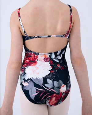 Claudia Dean Kitri Open Back Strap Support Child & Adult Leotard - Mistletoe Print - Leotards - Back