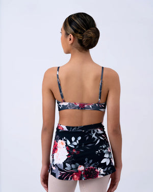 Claudia Dean Skort High Waisted Built in Bike Shorts Child & Adult - Mistletoe Print - Back