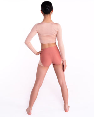 Pink Lemon Dancewear Shimmer Long Sleeved Crop - Crops - View 6