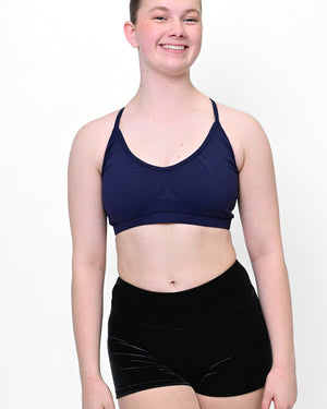 Total Dance Studio Wear Velvet High Waisted Dance Shorts - Back