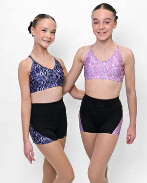 Pink Lemon Dancewear Nova Cross Strap Crop Top - Crops - Close-up