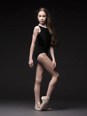 Eleve Dancewear Eleve Allison Boat Neck Velvet Leotard - Black - Leotards - Close-up