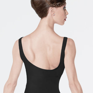 Wear Moi Galate Microfiber Pinch Front Tank Leotard Child & Adult - Black - Leotards - Side