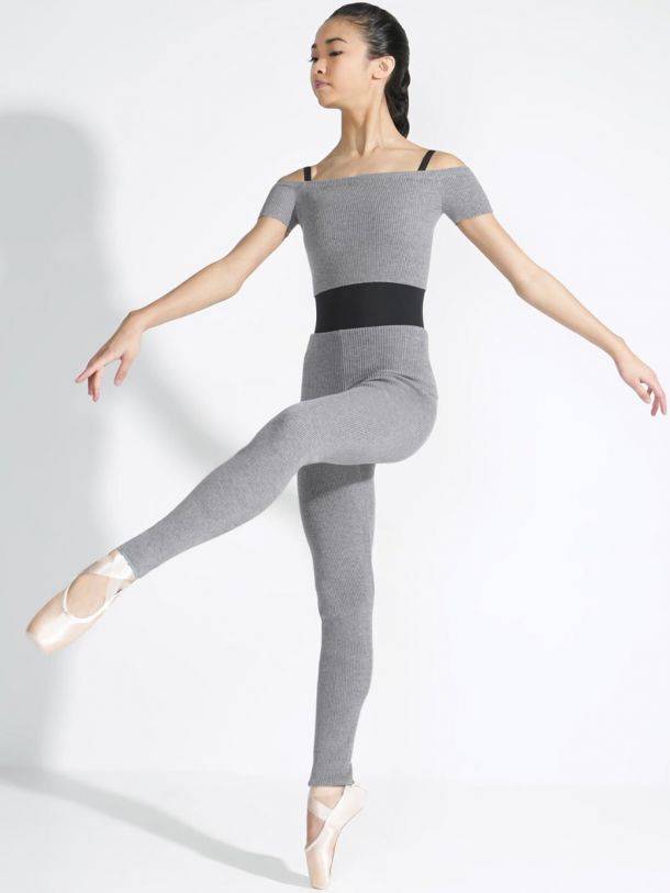 Ribbed Sweater Knitted Legging Adult - Grey