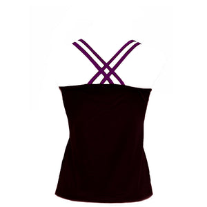 Total Dance Australia Essential Double Cross Singlet, with Contrast Binding - Dance Singlet