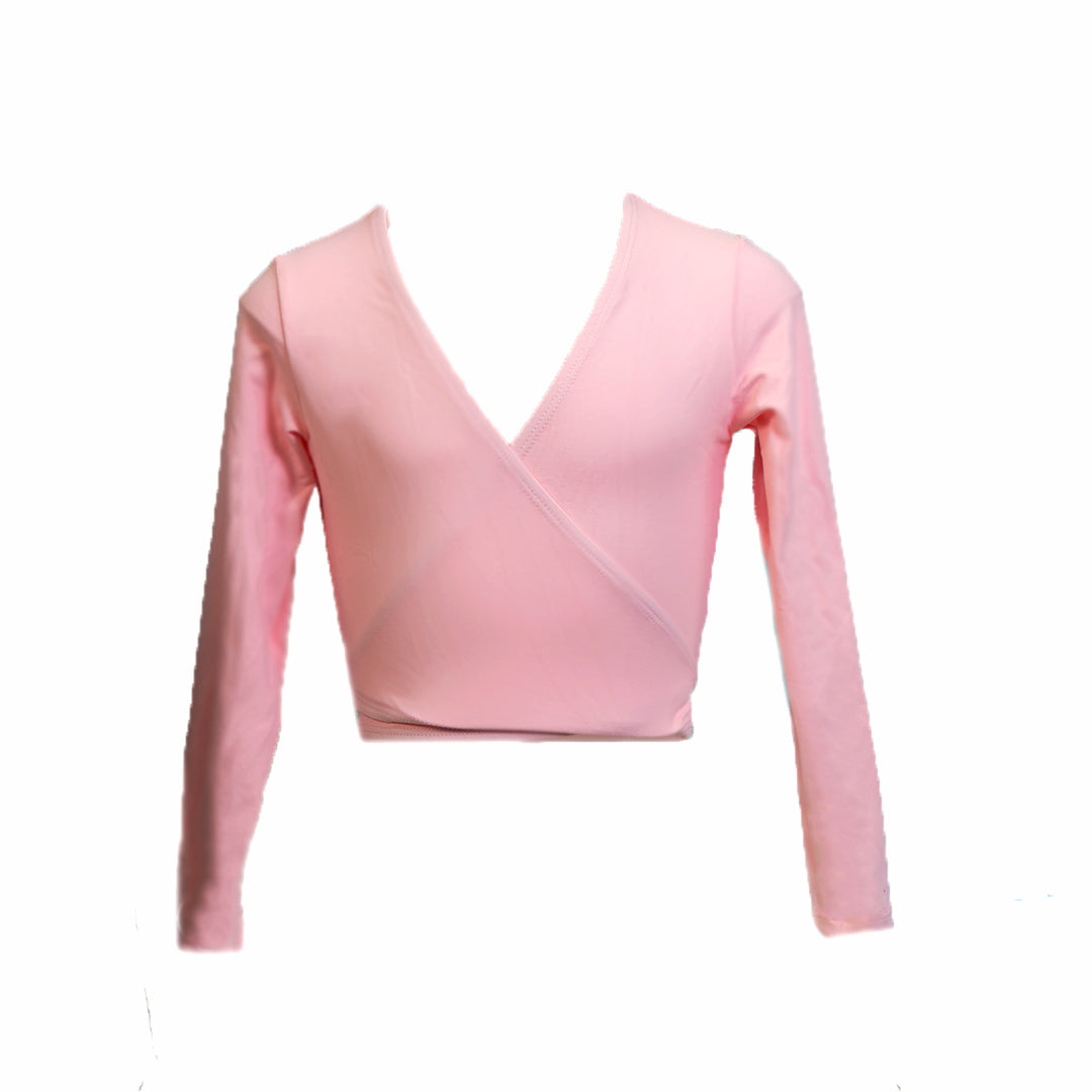 Mae Warm Up Essential Long Sleeve Dance Cross Over Child & Adult - Pink