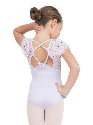 Capezio Glitter Rose Flutter Sleeve Leotard - Leotards - Side