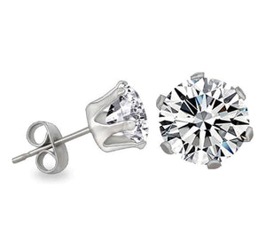 KySienn&Mad Ally Round Cubic Zirconia Diamante Earrings - Hypoallergenic Stainless Steel