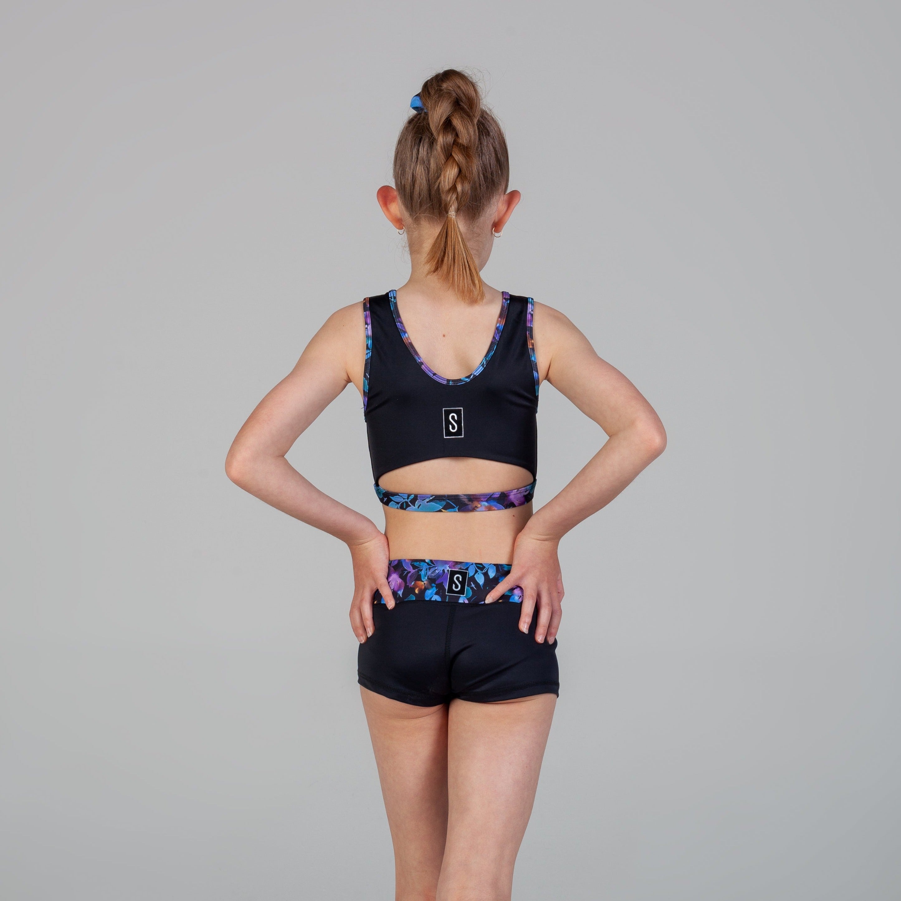 Dash Active Short Girls - Florida Floral & Black