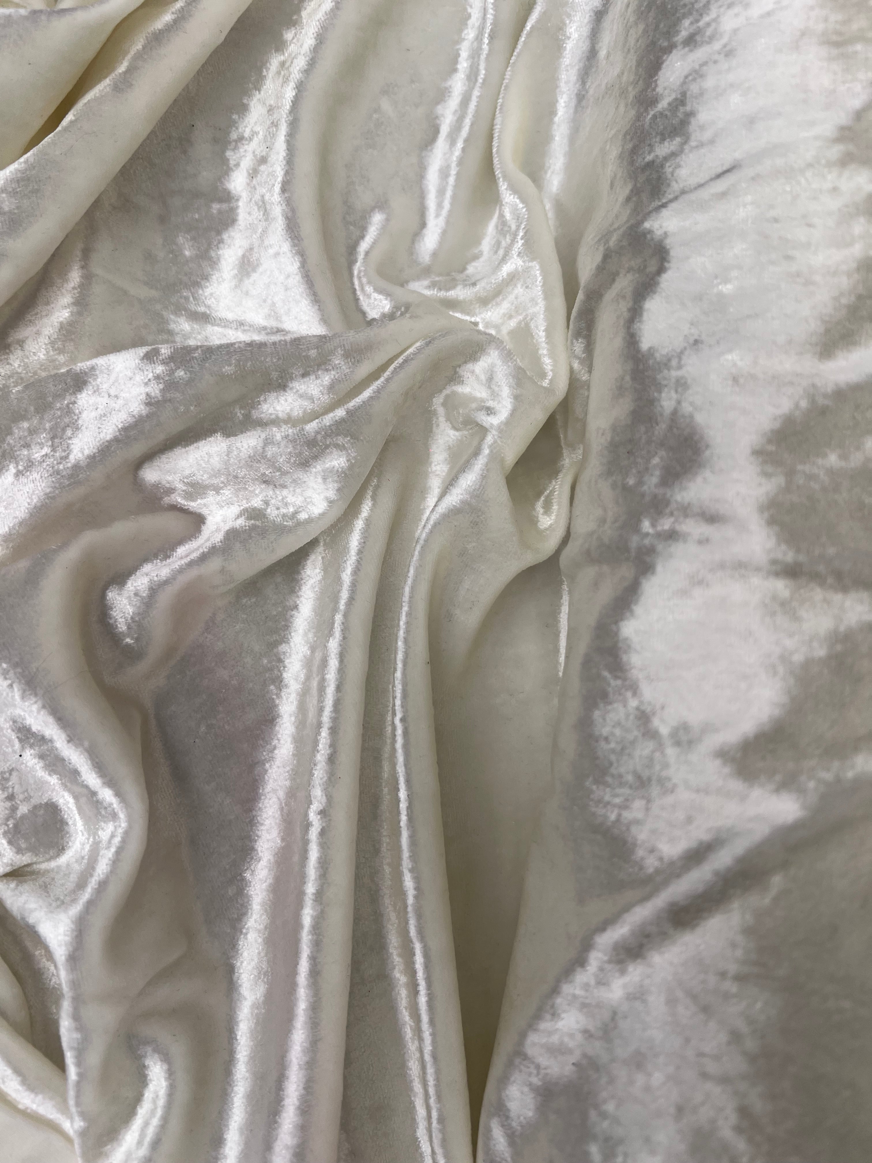 Crushed Stretch Velvet - Cream