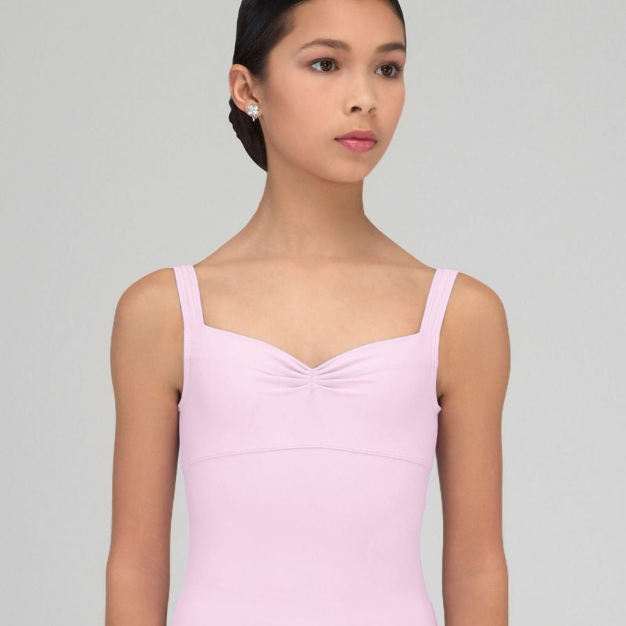 Galate Microfiber Pinch Front Tank Leotard Child & Adult - Pink