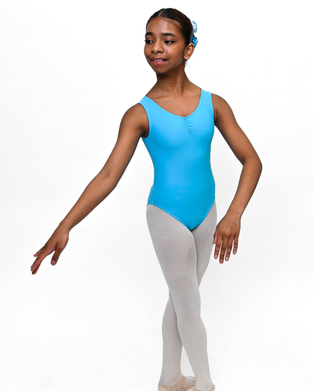 Essential Gathered Front Leotard - High Back