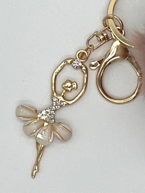 Ballerina Pom Pom Ball - Keyring