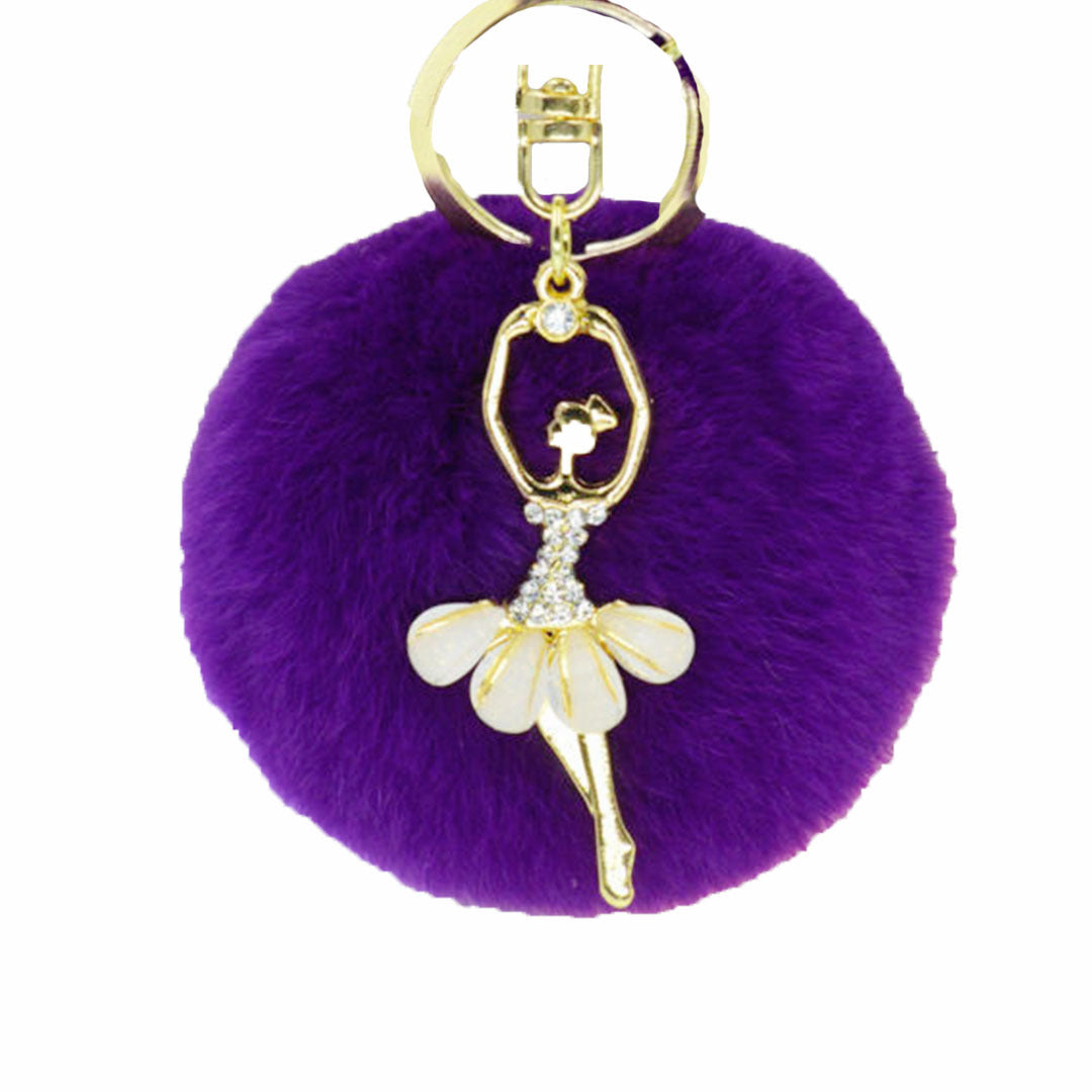 Ballerina Pom Pom Ball - Keyring