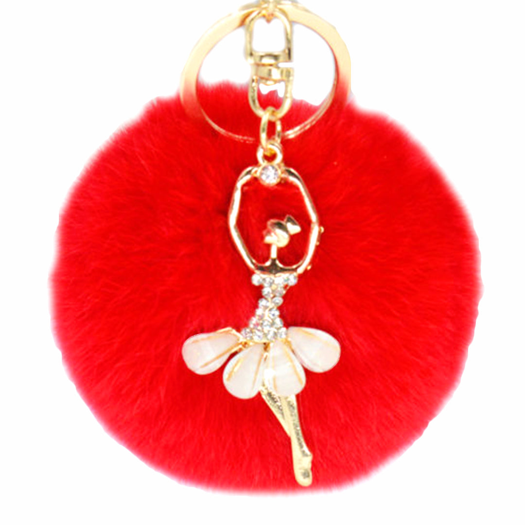 Ballerina Pom Pom Ball - Keyring