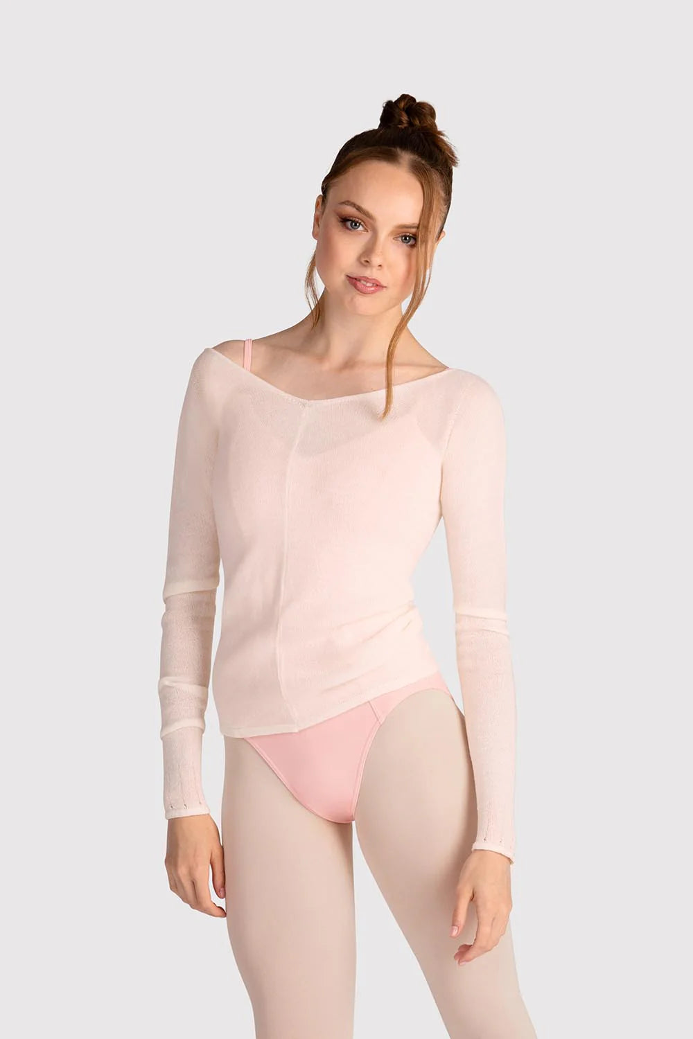 Kara Long Sleeve V Neck Knitted Warm Up top