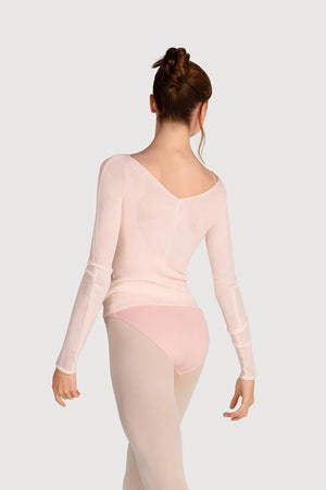 Bloch Kara Long Sleeve V Neck Knitted Warm Up top - Back