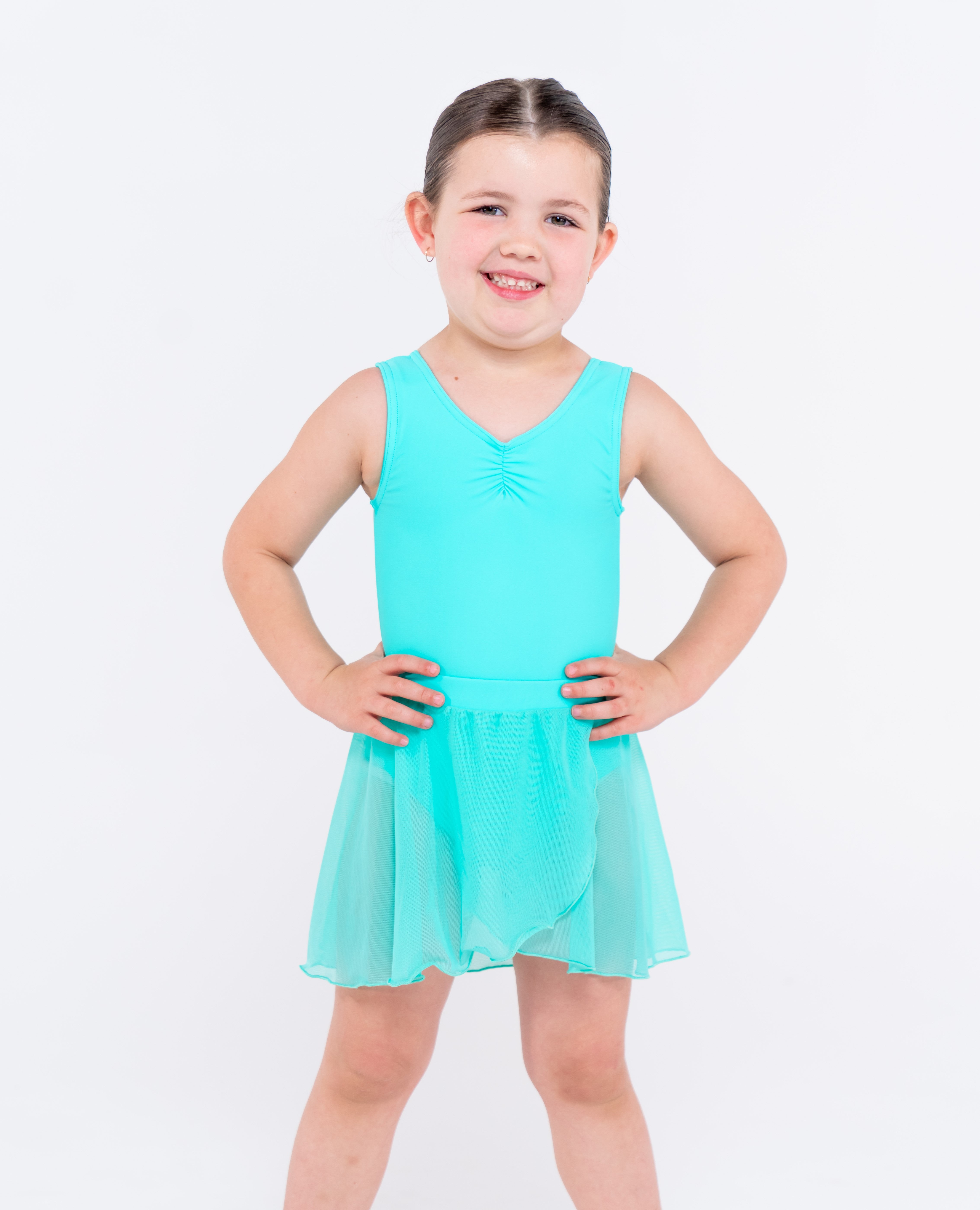 Total Dance Studio Wear Mesh Pull-On Ballet Wrap Skirt - Pull on Ballet Skirt - Back