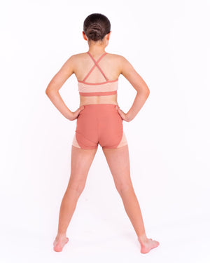 Pink Lemon Dancewear Shimmer Crop Top - Crops - Close-up