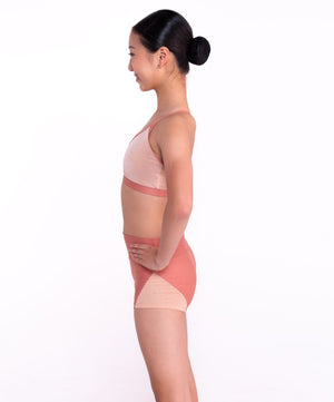 Pink Lemon Dancewear Shimmer Splice Shorts - Back