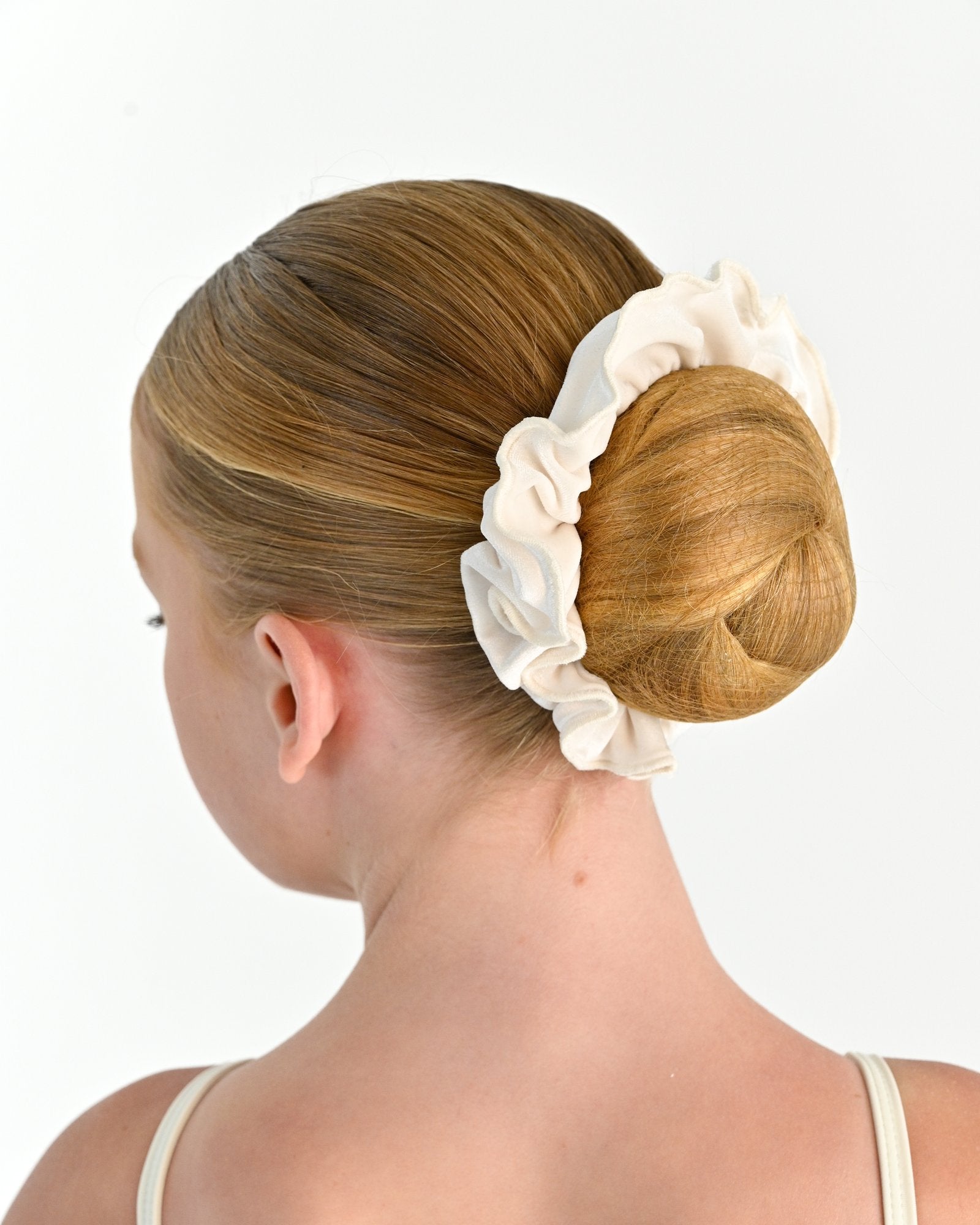 Aurora velvet hair scrunchie in Ivory