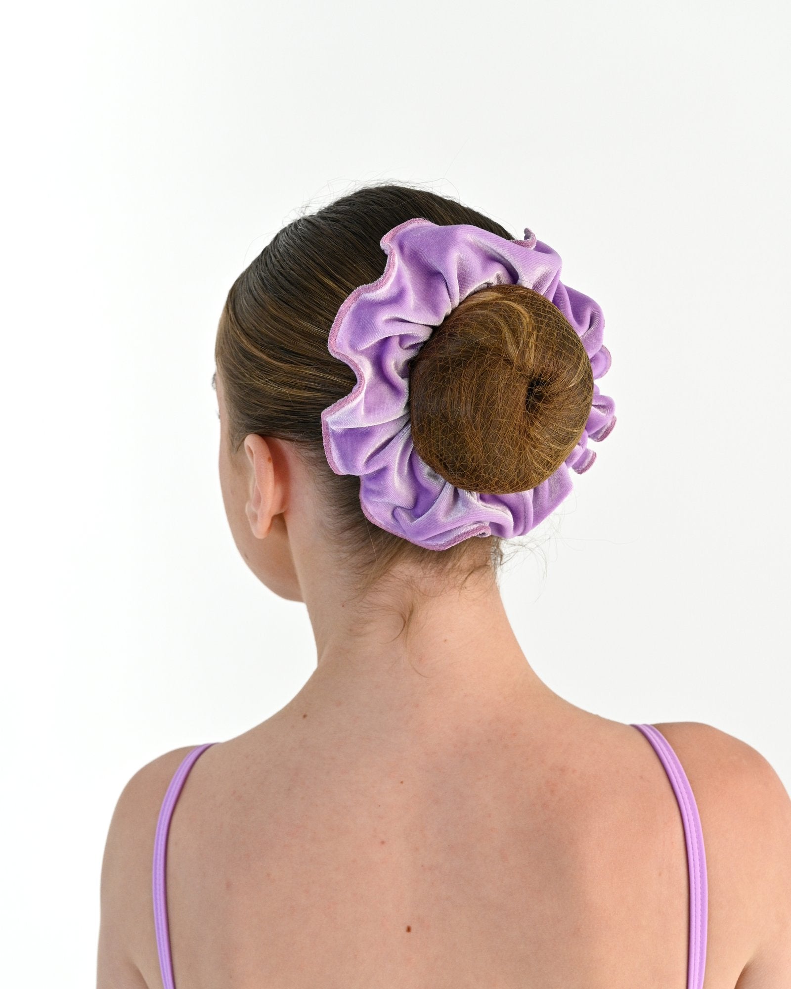 Aurora velvet hair scrunchie in Wisteria