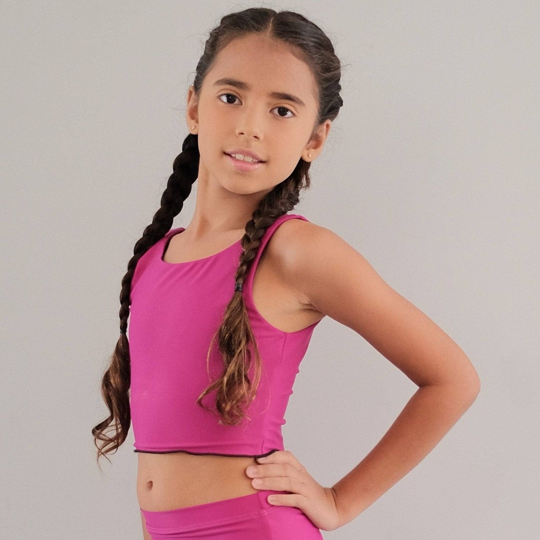 Ayla Reversible Crop PRE-ORDER - Pink Lemon Dancewear