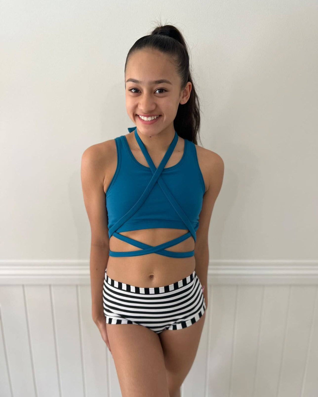 Basics Tie Crop Top - Pink Lemon Dancewear