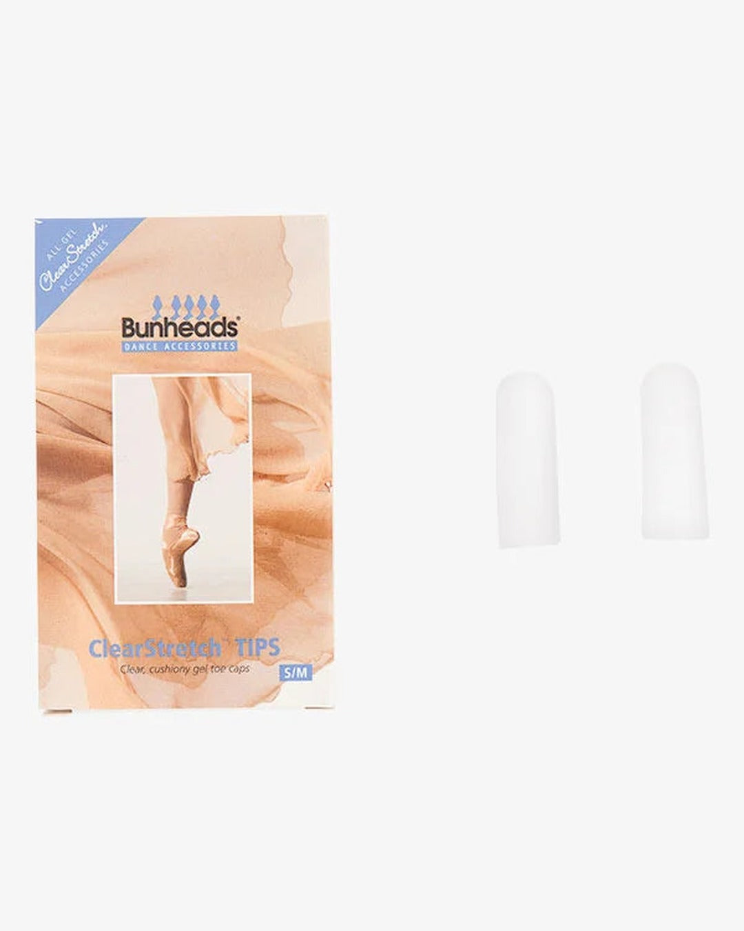 Bunheads Clearstretch Tips - Gel Toe Caps - Back