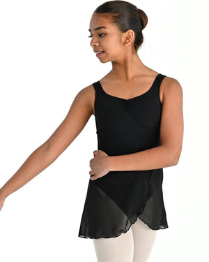 Young dancer wearing the Chiffon Wrap Skirt in Black, alternate view