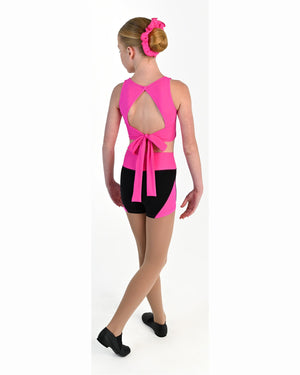 Electra hair scrunchie in Electric Pink, alternate view