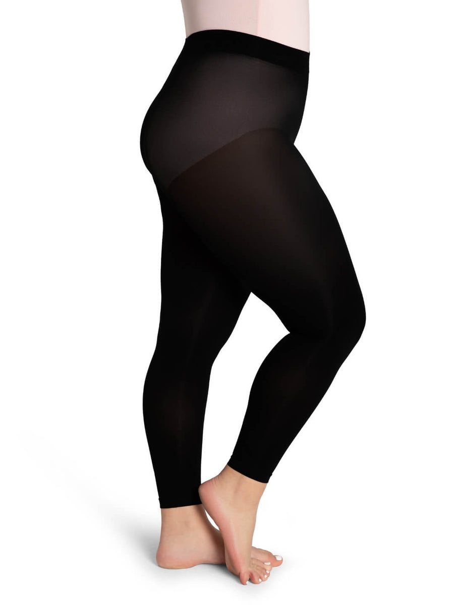 Footless Tights w Self Knit Waist Band - Adults
