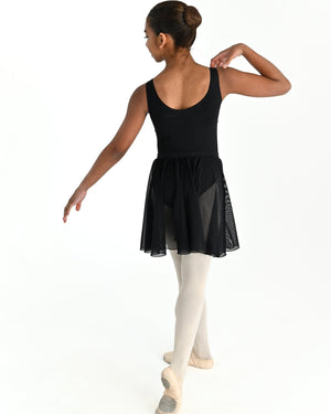 Young dancer wearing the Julietta Chiffon Circle Skirt in Black, alternate view