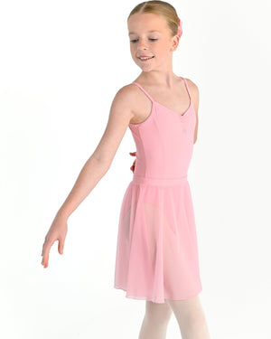 Young dancer wearing the Julietta Chiffon Circle Skirt in Pink