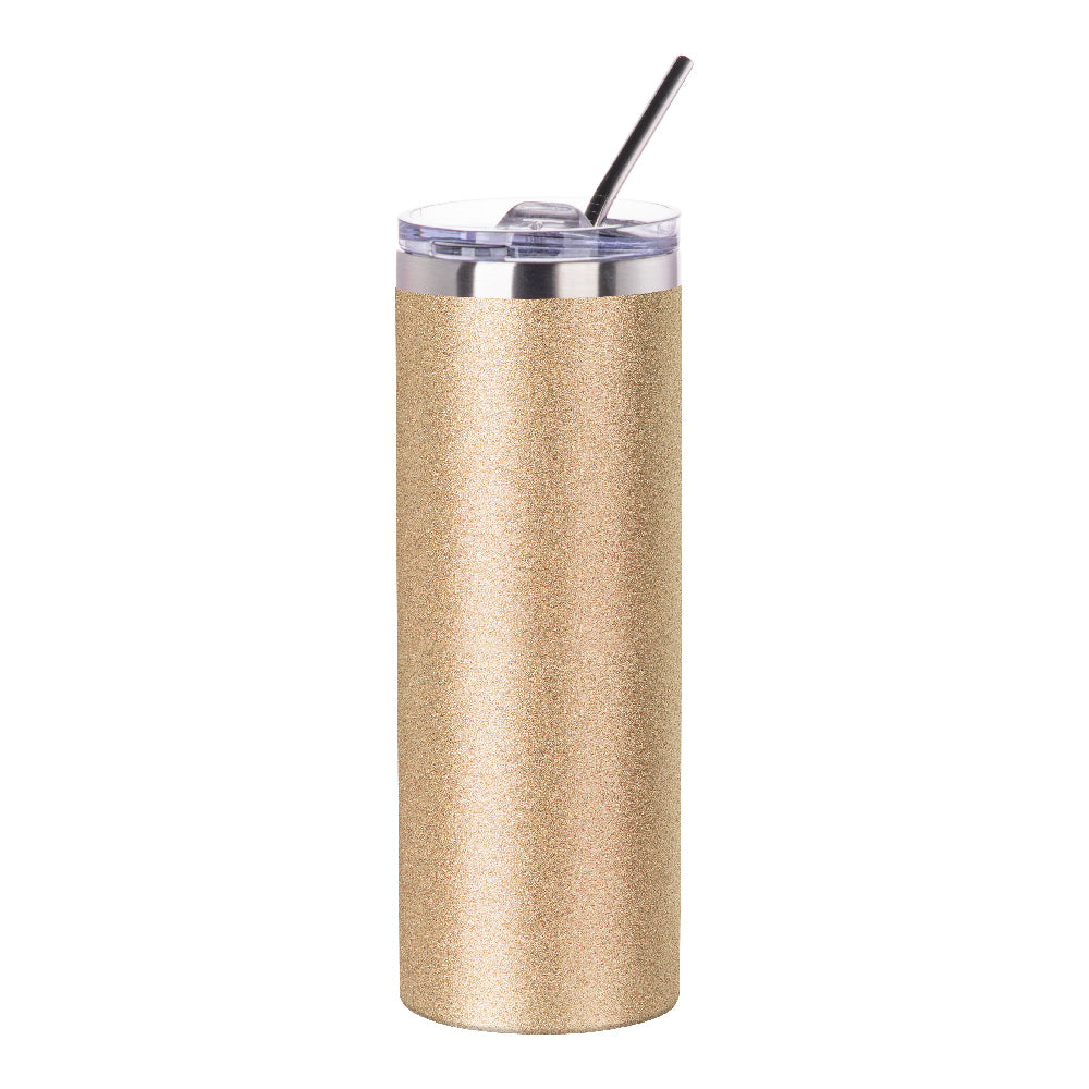 Glitter Skinny Tumbler with Straw