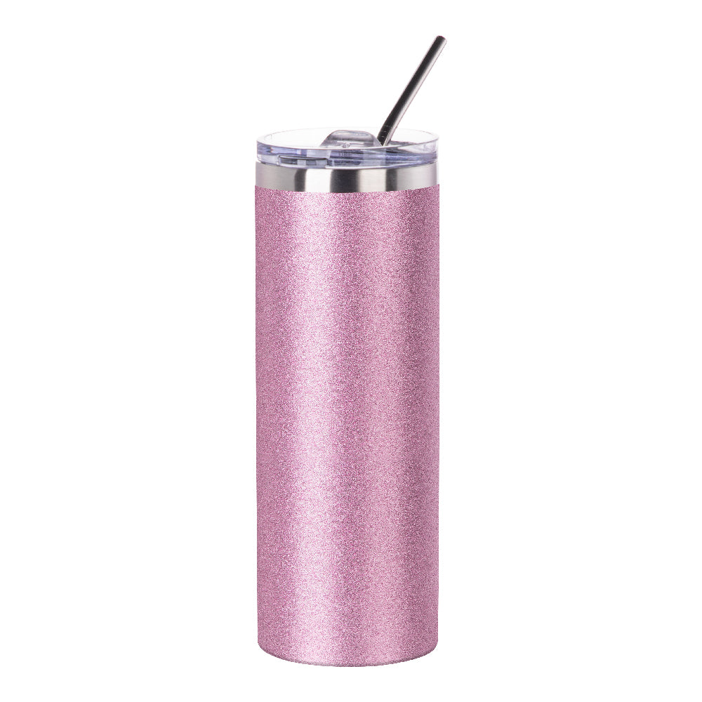 Glitter Skinny Tumbler with Straw