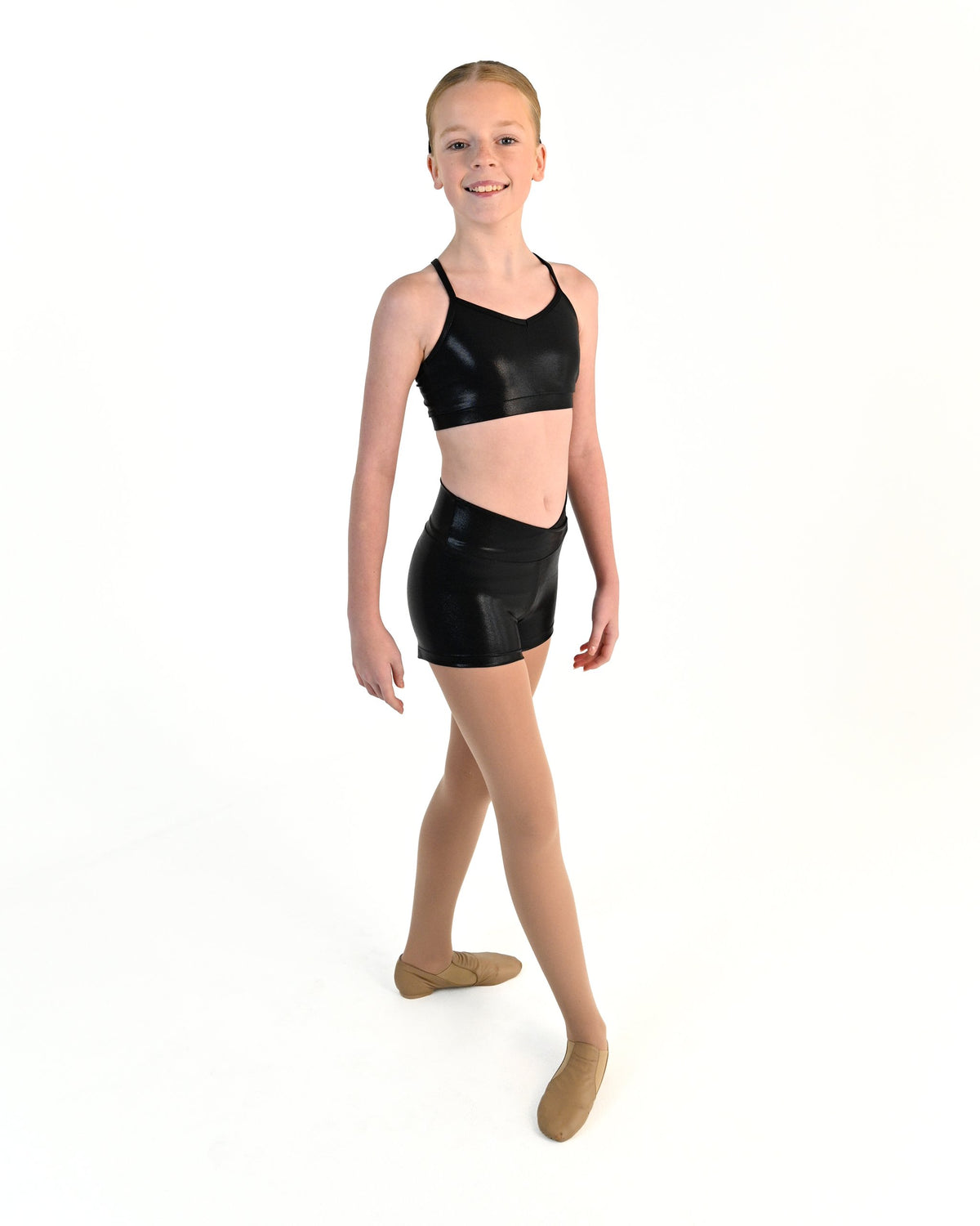 Young dancer wearing the Sienna Shorts in Black