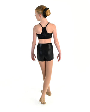 Young dancer wearing the Sienna Shorts in Black, alternate view