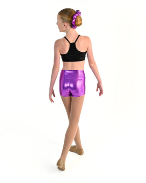 Young dancer wearing the Sienna Shorts in Fuchsia, alternate view